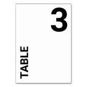 Eenvoudige Witte Vette Letters Tafelnummerkaart Kaart (Achterkant)