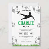 Eenvoudige Witte Voetbal Verjaardag uitnodiging (Voorkant)