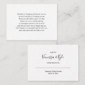 Eenvoudige witte vrijgezellenfeest kaart + label (Voorkant / Achterkant)