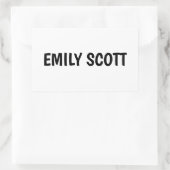 Eenvoudige Witte Waterdichte Naam Rechthoekige Sticker (Tas)