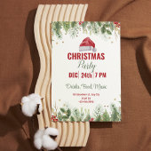 Eenvoudige witte Waterverf Bloemen Kerstfeest Kaart