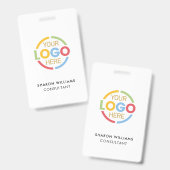 Eenvoudige witte werknemer-ID met aangepaste zakel Badge (Voor- en achterkant)