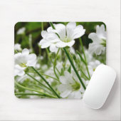 Eenvoudige witte wilde bloemen muismat (Met muis)