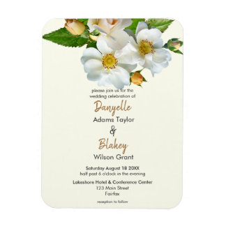 Eenvoudige witte wilde Rozen op het moderne huweli Magneet