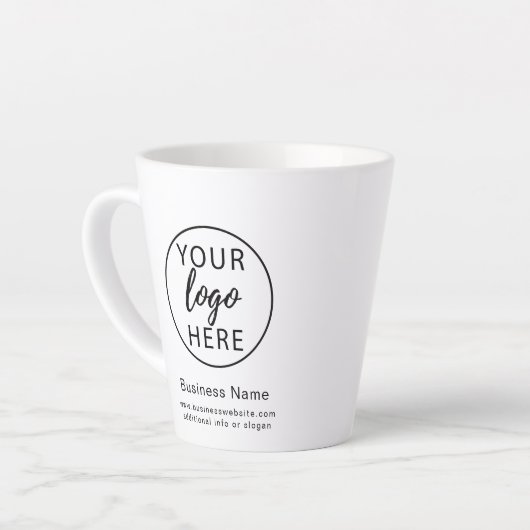Eenvoudige witte zakelijke Logo Latte Mok (Linkerhoek)