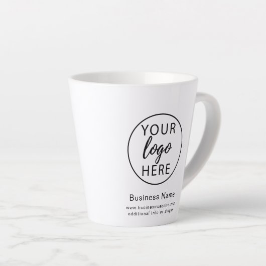 Eenvoudige witte zakelijke Logo Latte Mok (Rechterhoek)