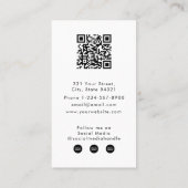 Eenvoudige Witte Zakelijke Logo QR Code Loyaliteit Visitekaartje (Achterkant)