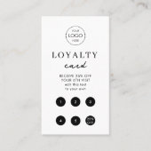 Eenvoudige Witte Zakelijke Logo QR Code Loyaliteit Visitekaartje (Voorkant)