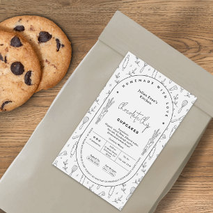 Eenvoudige witte zelfgemaakte bakkerij huisje wet rechthoekige sticker