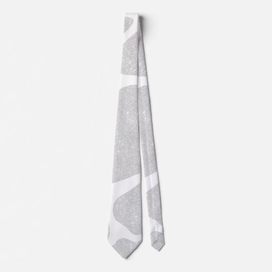 Eenvoudige, witte, zilver grote Koe spots — dierli Stropdas (Voorkant)