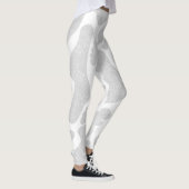 Eenvoudige witte zilveren grote Koe vlekken Leggings (Rechts)