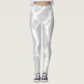 Eenvoudige witte zilveren grote Koe vlekken Leggings (Voorkant)