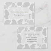 Eenvoudige witte zilveren grote Koe vlekken Visitekaartje (Voorkant / Achterkant)