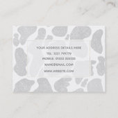 Eenvoudige witte zilveren grote Koe vlekken Visitekaartje (Achterkant)