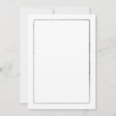 Eenvoudige Witte Zilveren Rand Monogram Huwelijk Kaart (Achterkant)