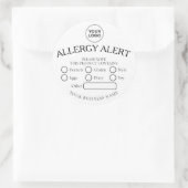Eenvoudige witte zwarte allergie alert Sticker (Tas)