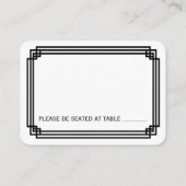 Eenvoudige witte & zwarte Art Deco trouwplaats kaa Plaatskaartje (Achterkant)