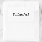 Eenvoudige witte zwarte cursieve scripttekst sjabl rechthoekige sticker (Tas)