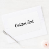 Eenvoudige witte zwarte cursieve scripttekst sjabl rechthoekige sticker (Envelop)