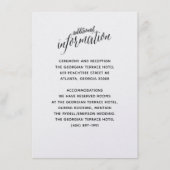 Eenvoudige witte zwarte huwelijksuitnodiging inlay kaart (Voorkant)