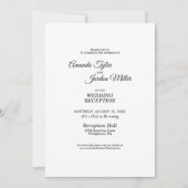 Eenvoudige witte zwarte kalligrafie huwelijksrecep kaart (Voorkant)