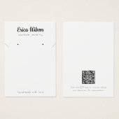 Eenvoudige Witte Zwarte Ketting Oorbel Display kaa Visitekaartje (Voorkant /achterkant)