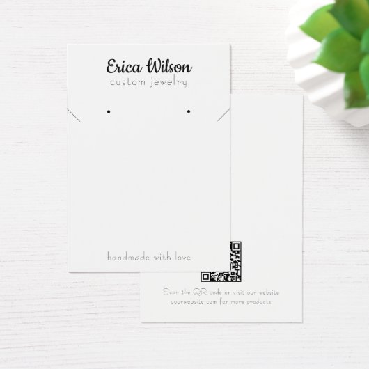 Eenvoudige Witte Zwarte Ketting Oorbel Display kaa Visitekaartje (Bureau)