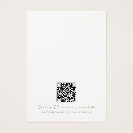 Eenvoudige Witte Zwarte Ketting Oorbel Display kaa Visitekaartje (Achterkant)