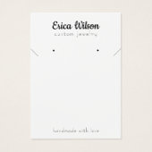 Eenvoudige Witte Zwarte Ketting Oorbel Display kaa Visitekaartje (Voorkant)