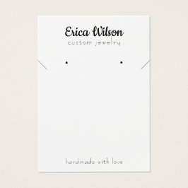 Eenvoudige Witte Zwarte Ketting Oorbel Display kaa Visitekaartje