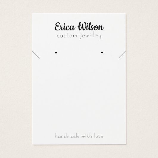 Eenvoudige Witte Zwarte Ketting Oorbel Display kaa Visitekaartje (Voorkant)