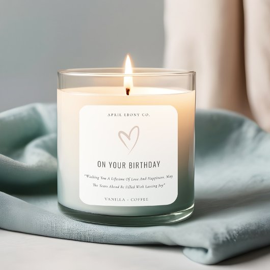 Eenvoudige witte zwarte-liefdeshartslag op de dag  vierkante sticker