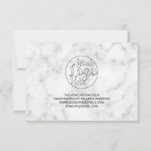 Eenvoudige Witte Zwarte Marmeren Klant Dank u Bedankkaart (Achterkant)