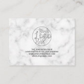 Eenvoudige Witte Zwarte Marmeren Klant Dank u Visitekaartje (Achterkant)