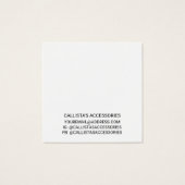 Eenvoudige witte zwarte rand scriptscherm vierkante visitekaartjes (Achterkant)