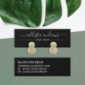 Eenvoudige witte zwarte Script Earning Display Car Mini Visitekaartjes