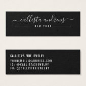 Eenvoudige witte zwarte Script Earning Display Car Mini Visitekaartjes (Voorkant /achterkant)