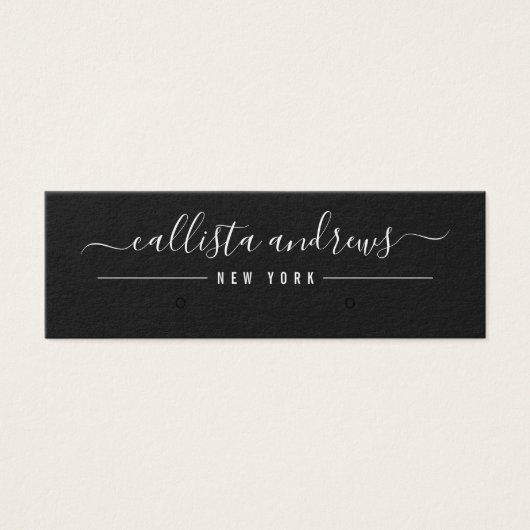 Eenvoudige witte zwarte Script Earning Display Car Mini Visitekaartjes (Voorkant)