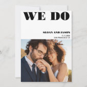 Eenvoudige witte zwarte we doen foto save the date (Voorkant)