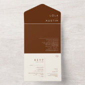 Eenvoudige woestijn | Dark Cinnamon Seal en verzen All In One Uitnodiging (Binnen)