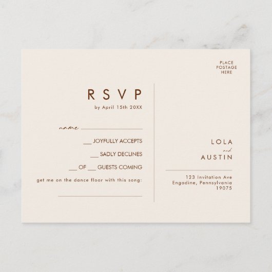 Eenvoudige woestijn | Dark Cinnamon Song Request R Briefkaart (Achterkant)