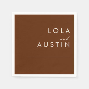Eenvoudige woestijn   Donkere cinnamon Wedding Nap Servet