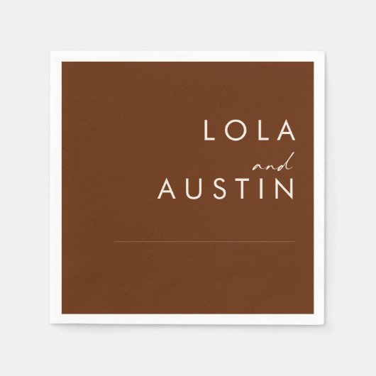 Eenvoudige woestijn | Donkere cinnamon Wedding Nap Servet (Voorkant)