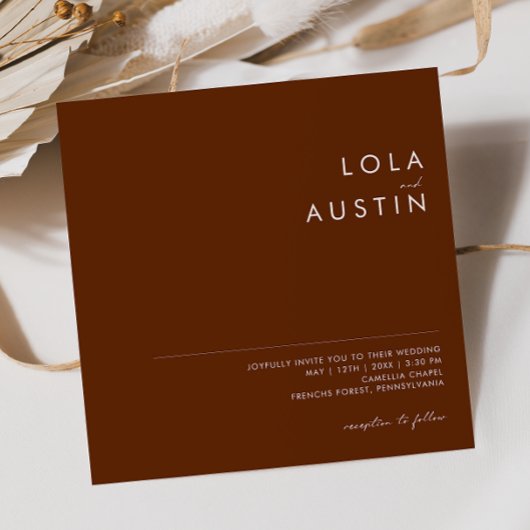 Eenvoudige woestijn | Donkere kannamon Square Invi Kaart