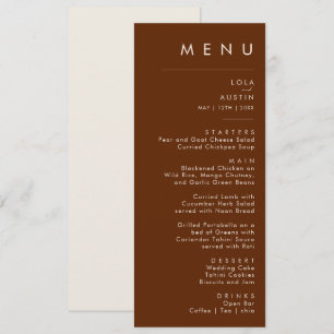 Eenvoudige woestijn Donkere kannnamon Weddenrenm Menu