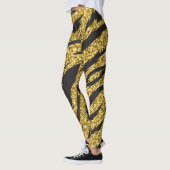 Eenvoudige woestijn gouden tijger strepen patroon leggings (Links)