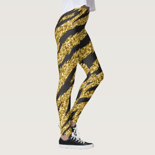 Eenvoudige woestijn gouden tijger strepen patroon  leggings (Rechts)