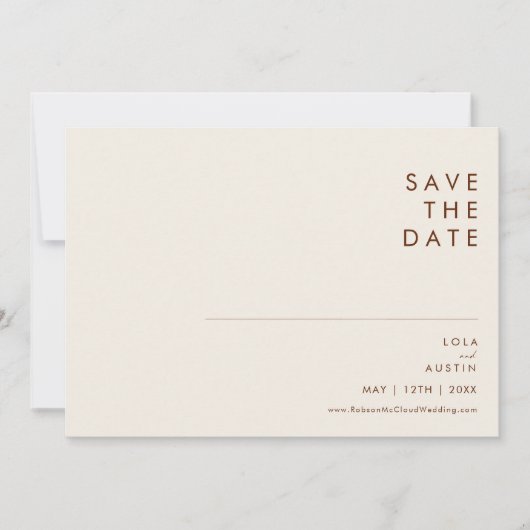 Eenvoudige woestijn | Horizontaal natuurlijk wit Save The Date (Voorkant)