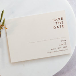 Eenvoudige woestijn | Horizontaal natuurlijk wit Save The Date