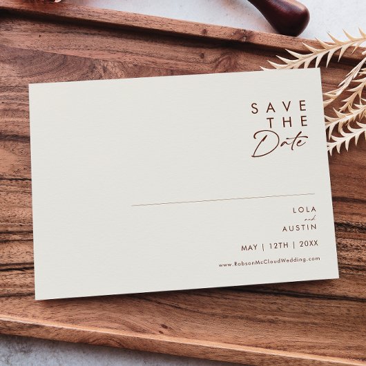 Eenvoudige woestijn | Horizontaal natuurlijk wit Save The Date
